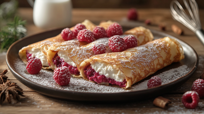 FRISCHKÄSE-CRÉPES MIT HIMBEEREN - Schlank mit Plan