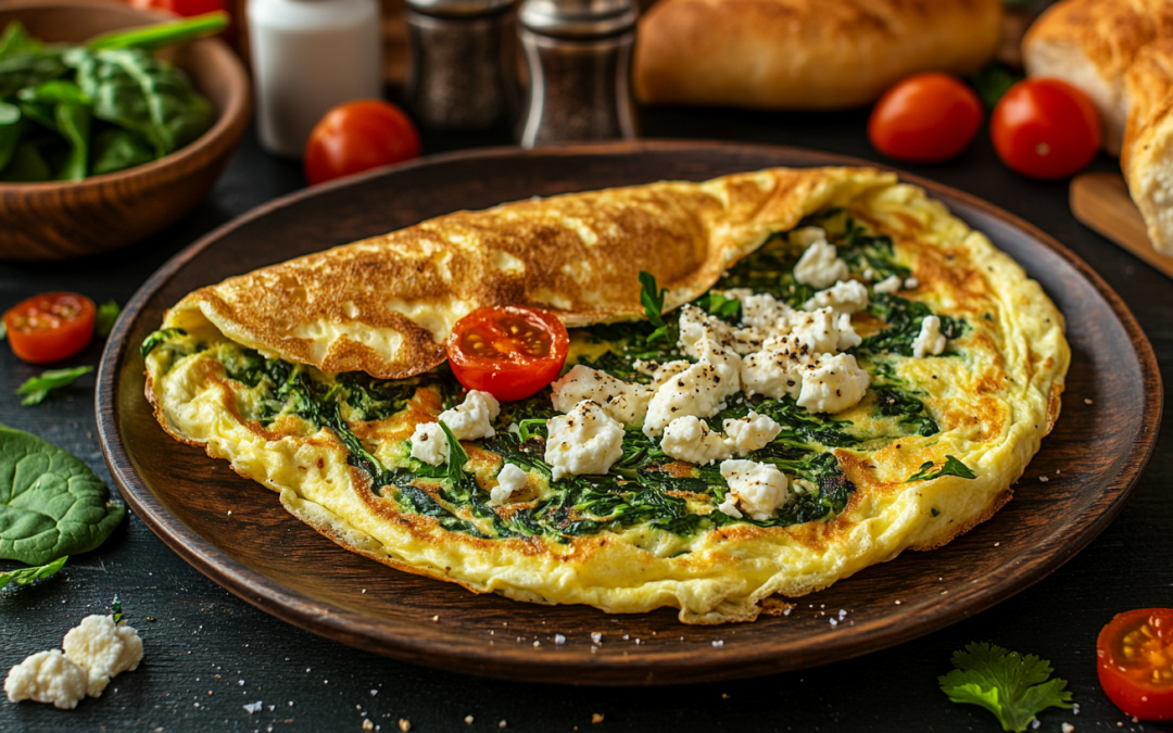 SPINAT-OMELETT MIT FETA UND TOMATEN - Schlank mit Plan