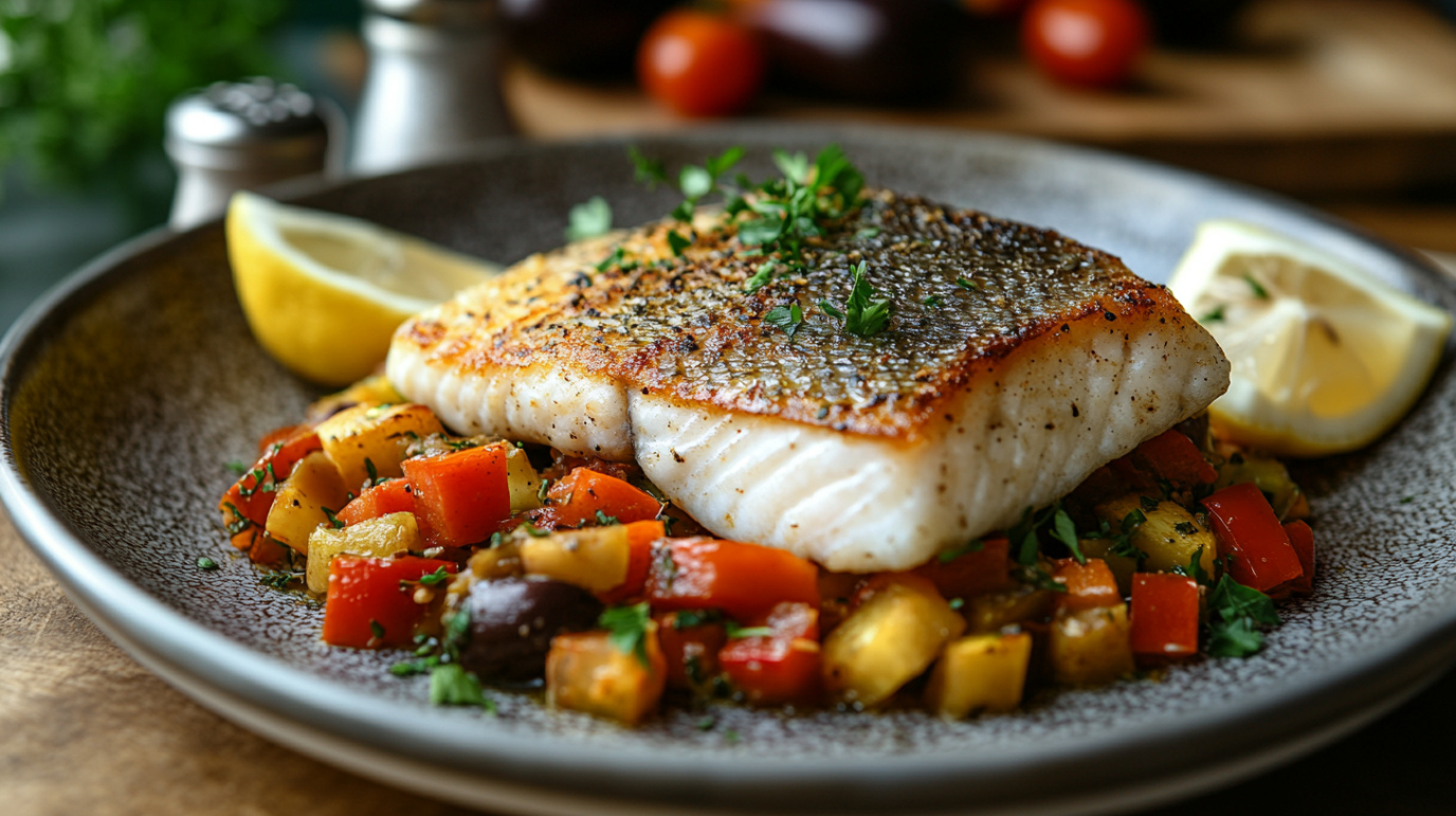 GEBRATENER FISCH MIT RATATOUILLE - Schlank mit Plan