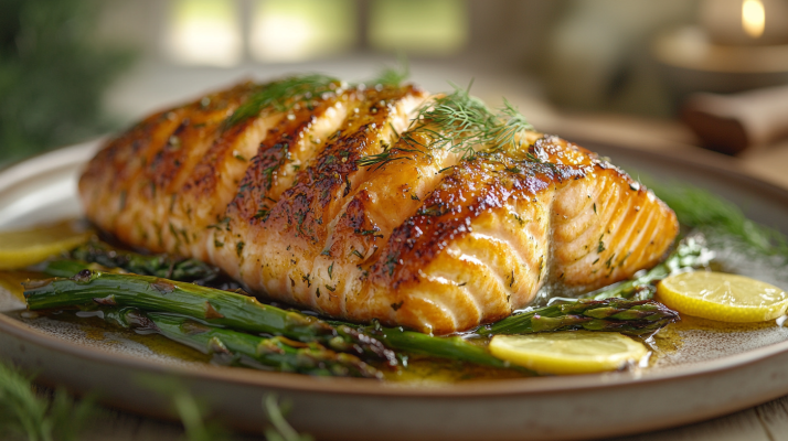 GEBACKENER LACHS MIT GRÜNEM SPARGEL - Schlank mit Plan